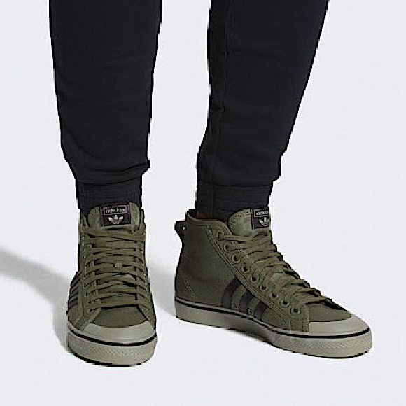 olive green high top adidas